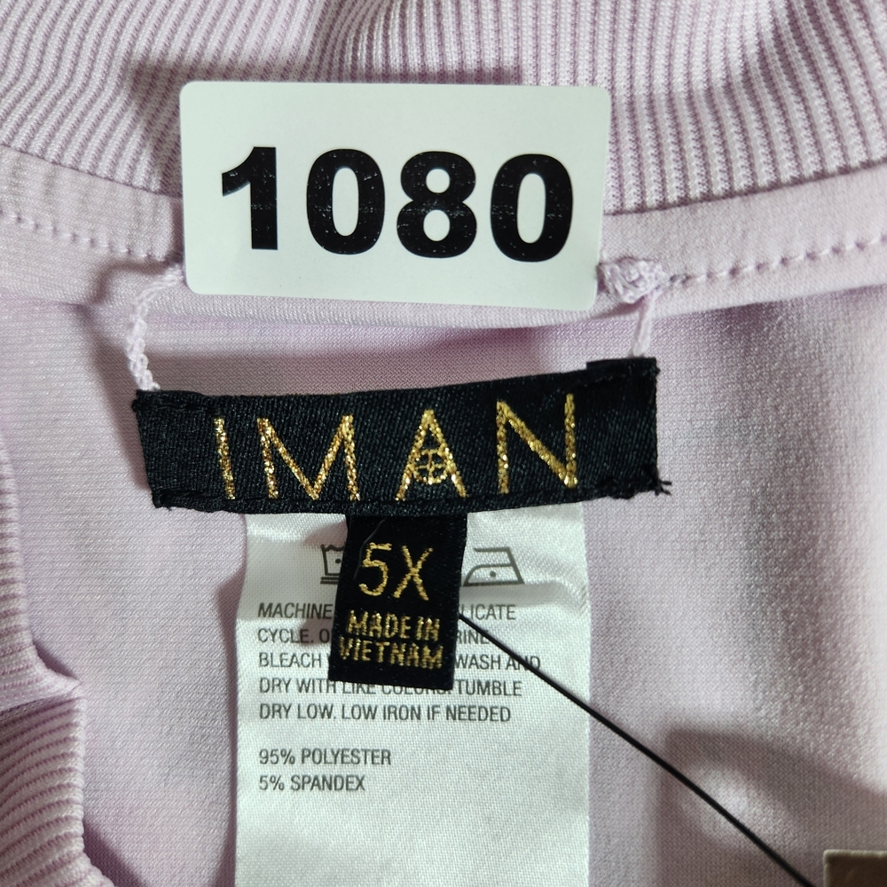 IMAN Womans 5X Reversible Soft Pink With Floral Stretch Jacket - Picture 4 of 11